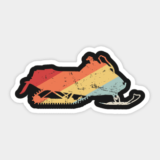 Vintage Snowmobile Icon Sticker